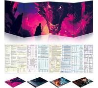 Byhoo DM Lot de 4 paravents pour mondes à thème D&D 5E 4, surface imperméable, pliable en trois parties (A4), compatible avec le manuel de Player's