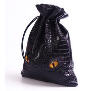 Byhoo DND Dice Bag Can Hold 6 Set Dice, Black Dice Pouch for Board Game, Medieval Leather Coins Bag, D and D Dice Storage Bag for RPG Game, DND Game Accessories for New to Master