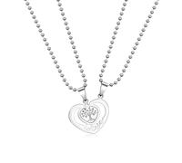 BYIA Collier pour couple BFF en acier inoxydable pour 2 meilleurs amis, pendentif en forme de cœur assorti pour femme, adolescente, fille, bijoux en acier inoxydable, oxyde de zirconium