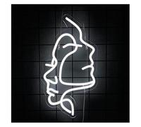 Byicoo Enseignes au néon d'art suspendues Applique murale en acrylique blanc, élégante et lumineuse, avec enseigne néon, idéale pour une chambre ou un bureau