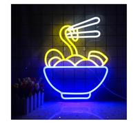 Byicoo Enseignes au néon d'art suspendues D'Ambiance Apaisante Lampe Enseigne Au Néon Ramen avec pour Magasin, Restaurant, Décoration Murale De Chambre