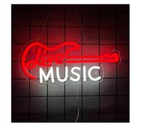 Byicoo Enseignes au néon d'art suspendues D'Ambiance Apaisante Lampe Lumières Au Néon À pour Guitare,Utilisées dans Les Clubs De Musique,l'art Mural des Hôtels