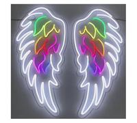 Byicoo Enseignes au néon d'art suspendues D'Ambiance Apaisante Lampe Signes Au Néon des Ailes d'ange, Une Paire De Lumières Utilisées(C)