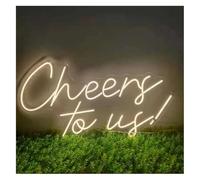 Byicoo Enseignes au néon d'art suspendues Décoration lumineuse néon À votre santé pour une enseigne LED décorative pour fête un mariage des fiançailles ou la