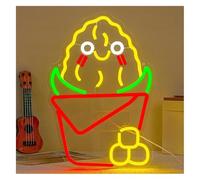 Byicoo Enseignes au néon d'art suspendues Enseigne lumineuse néon Maïs de rue mexicain pour restaurant, légumes, cuisine