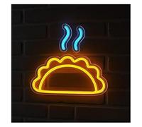 Byicoo Enseignes au néon d'art suspendues Enseigne lumineuse néon « Raviolis » pour restaurant chinois, cuisine, commerce, mur, 38 cm