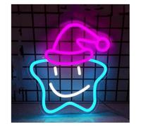 Byicoo Enseignes au néon d'art suspendues Enseigne lumineuse néon « Visage souriant », décoration murale esthétique pour salle de jeux, chambre d'enfant ou fête