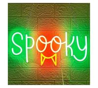 Byicoo Enseignes au néon d'art suspendues Lampe néon effrayante à LED intensité variable pour décoration murale, fête, club, bar, salle de jeux, 17,3 cm x 34