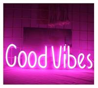 Byicoo Enseignes au néon d'art suspendues Luminaires Lampe Néon Mur Salon Chambre Fête Décoration De Vacances Anniversaire Cadeau Veilleuse(Rose)