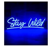 Byicoo Enseignes au néon d'art suspendues Luminaires Panneau Néon Stay Wild, Décoration Murale Lettres Lumière Pour De Chambre