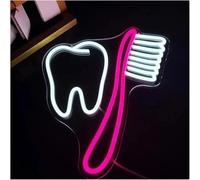 Byicoo Enseignes au néon d'art suspendues Néon signe Enseigne Lumineuse Au Pour Brosse À Dents Pour La Décoration Murale D'un Magasin 29cmx32.4cm