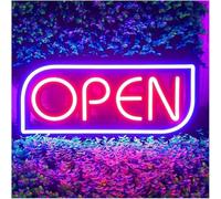 Byicoo Enseignes au néon d'art suspendues Pour les emprunts de lampes au néon Ouvert pour enseignes lumineuses pour