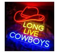 Byicoo Enseignes au néon d'art suspendues Pour Vive les cowboys ! Lampes LED décoratives pour maison restaurant bar bal de promo mur art personnalisé