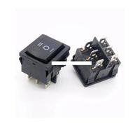 BYINGS Interrupteur à bascule noir à encliqueter, 10 pièces, KCD5, 21 x 24 mm, 6 broches, 3 positions, 6 A/12 A, 250 V CA, ON-OFF-ON, SPDT