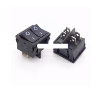 BYINGS Lot de 10 interrupteurs à bascule noirs KCD2 21 x 24 mm, 21 x 24 mm, 4 broches, 2 positions, 6 A/12 A, 250 V CA, marche/arrêt