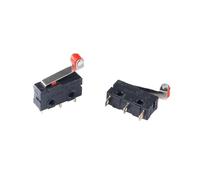 BYINGS Lot de 10 micro-interrupteurs de fin de course Mi-ni, NO/NC, 3 broches, bornes PCB SPDT, 5 A, 125 V, 250 V, 29 mm, levier à galet, action rapide, poussoir