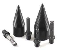 BYINGS Lot de 6 forets à fendre le bois de chauffage 32/42 mm, cônes à vis carrés, ronds et hexagonaux for marteau perforateur