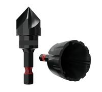 BYINGS Outil d'ébavurage for chanfrein externe, 2 pièces, foret à fraiser interne, déloge les bavures, convient for les forets de 3 à 19 mm