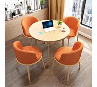 BYJSJY Ensemble Table à Manger Ronde 5 Pièces avec 4 Chaises Rembourrées
