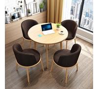 BYJSJY Ensemble Table à Manger Ronde 5 Pièces avec 4 Chaises Rembourrées