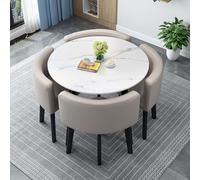 BYJSJY Ensemble Table Ronde avec 4 Chaises pour Cuisine Salle à Manger