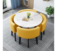 BYJSJY Ensemble Table Ronde avec 4 Chaises pour Cuisine Salle à Manger