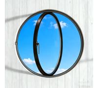 BYJSJY Fenêtre De Cave,Fenêtre Ronde Pivotante à Rotation Centrale,Cadre Aluminium, Verre Trempé 0,5 cm - Aération Réglable et Design Circulaire(Black1,70cm/27.5in)