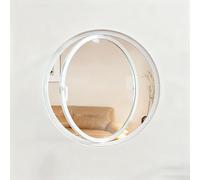 BYJSJY Fenêtre Ronde De Cave,Cadres De Fenêtres,Rotatives À 360°,Fenêtre Coulissante avec Poignées,Cadre en Alliage d'aluminium et Verre trempé,pour Grenier,Cuisine,Salle De Bain(White1,50cm/19.7in)