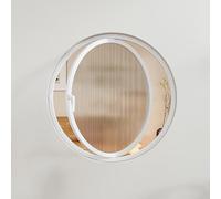 BYJSJY Fenêtre Ronde De Cave,Rotatives,Cadres De Fenêtres,Fenêtre Coulissante avec Poignées,pour Grenier,Cuisine,Salle De Bain(White3,60cm/23.6in)