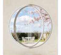 BYJSJY Fenêtre Ronde Moderne avec Ouverture Pivotante - Cadre Blanc Minimaliste pour Chambre ou Salon - Design Contemporain pour Intérieur Lumineux et Aéré(White,40cm/15.7in)