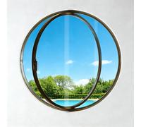 BYJSJY Fenêtre Ronde Pivotante à 360°, Fenêtre de Salle de Bain Murale en Aluminium, Vitre Isolante Anti-UV, pour Cuisine, Cave, Garage, Balcon, Installation Facile(Black,100cm/39.4in)