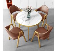 BYJSJY Table À Manger Ronde avec 4,Table Cuisine avec Chaise,Table Ronde Cuisine,Ensemble Table Et Chaises Réception Familiale,Diamètre Bureau 80 Cm,Convient Aux Restaurants,cafés (Size : A11)