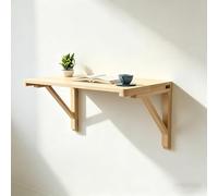 BYJSJY Table Murale Pliable en Bois Massif, Bureau Gain de Place Rabattable, Établi Mural Multifonction pour Petit Espace, Salon, Cuisine, Chambre ou Balcon(70x50cm/27.5x19.7in)