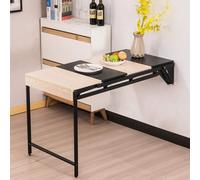 BYJSJY Table Murale Rabattable avec étagères, Bureau Mural Gain de Place(E)