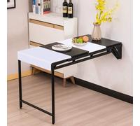 BYJSJY Table Murale Rabattable avec étagères, Bureau Mural Gain de Place(F)
