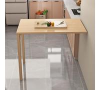BYJSJY Table Murale Rabattable, Table Pliante Murale Gain de Place en Panneau de Qualité, Bureau Mural Multifonction pour Cuisine, Salle à Manger, Chambre et Salon(Wood,80x80cm(31.5x31.5in))