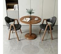 BYJSJY Table Ronde en Bois Bistro avec 2 chaises en Simili-Cuir PU, Ensemble Repas Compact pour Balcon café(Black)