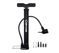 BYKING Mini pompe à vélo universelle portable pour ballons, pneus, balles et jouets gonflables, pompe à pied pour vélo avec valve Presta Schrader et Dunlop
