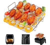 BYKITCHEN Grille de friteuse à air comprimé carrée à 2 niveaux, accessoires pour friteuse Cosori XXL 5,5 L, Vortex instantané 5,7 L/plus 8,5 L, Tefal EasyFry 6,2 L/6,5 L