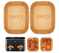 BYKITCHEN Lot de 100 doublures pour friteuse à air comprimé COSORI Dual Air Fryer 8,5 L, accessoires pour friteuse à air comprimé Ninja Flex AF500UK, compatibles avec la friteuse à air Cuisinart