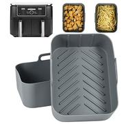 BYKITCHEN Lot de 2 doublures de friteuse à air comprimé en silicone pour Ninja AF400UK/Tower/Salter/Instant Vortex Double panier 9,5 l