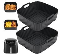 BYKITCHEN Moules silicone air fryer 4,7L-6,2L, lot de 2