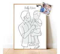 Bykiyevm Dessin au trait personnalisé à partir de la photo, toile de portrait personnalisée, cadeau de famille, portrait de couple, portrait de dessin au ligne, portrait d'art à partir de la photo,