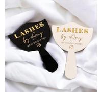 Bykiyevm Miroir de beauté en acrylique personnalisé pour technicien de cils - Fournitures techniques de cils - Décoration de salle de cils - Cadeaux pour techniciens de cils - Noir