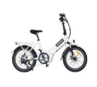 BYKKI JAZZ-200 - Vélo Électrique Pliable - Roues 20"" - Moteur 250W - Batterie Amovible 36V 10.4Ah - Shimano 7 vitesses, Blanc