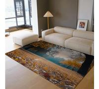 BYLEEHOMED Automne Nature Paysage Lavable Tapis 140x200cm Entrée Intérieure Vintage Forest Maple Leavers Imprimer Tapis Ras-Poils pour Intérieur Façade