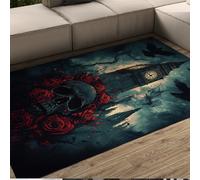 BYLEEHOMED Dark Academia Moody Lavable Vintage Tapis Horror Castle Ultra Doux Antidérapant Tapis pour Entrée Chambre Cuisine Décor 80x150cm