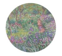 BYLEEHOMED Iris Jardin à Giverny Monet Tapis Rond Impressionniste Floral Ultra-Mince Doux Cercle Tapis pour Salon Dressing 210 cm