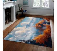 BYLEEHOMED Misty Forest Tapis 180x240cm Foggy Jungle Mountain Rustique Mer de Nuages Paysage Paysage Tapis antidérapant à Poils Ras pour Salon