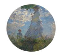 BYLEEHOMED Monet Impressionniste Art Cercle Tapis 120 cm Femme avec Un Parasol Tapis Rond Doux et Doux à Poils Ras pour Salon Table à Manger